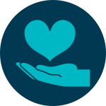 Hand with heart in it