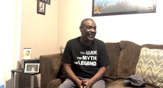 neighbor sitting on couch