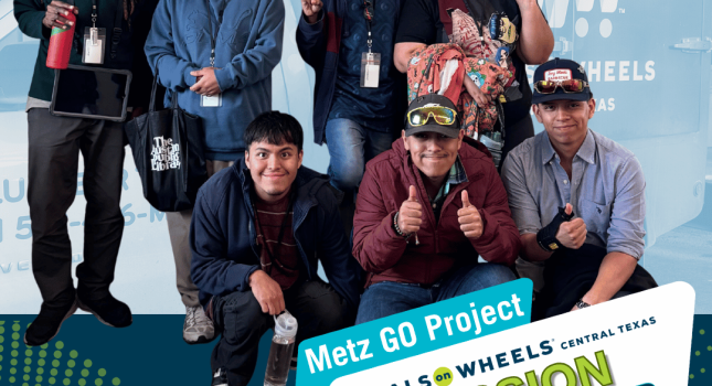 a grounp of student volunteers