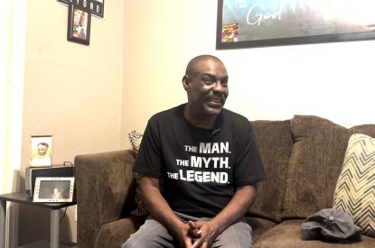 neighbor sitting on couch
